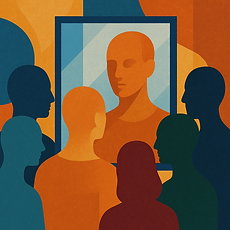 Ilustracja grupy symbolizująca budowanie relacji i trening interpersonalny.