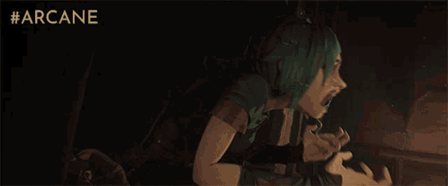 an animated gif of Powder in Arcane screaming
