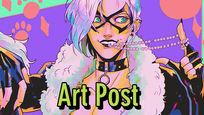 a cropped picture of a fanart of a male Black Cat
