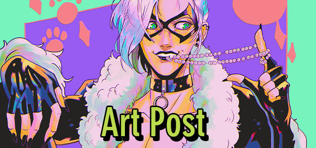 a cropped picture of a fanart of a male Black Cat