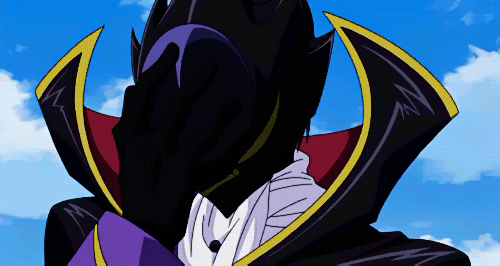 an animated gif of Lelouch removing his mask