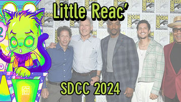 a picture of the crew of Captain America Brave New World with the title "Little Reac' : SDCC 2024"