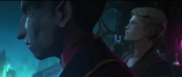 a screenshot of Silco's left part of his face