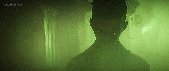 an animated gif of Silco coming through the fog