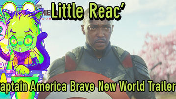 a picture of Captain America Brave New World with the title "Little Reac' Captain America Brave New World Trailer 1"
