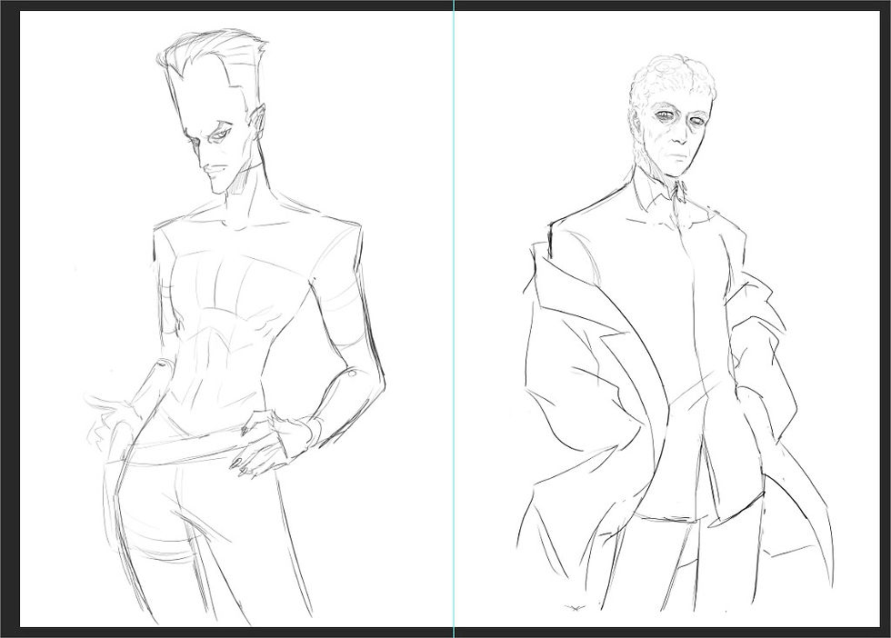 a very rought sketch of comics Sam and MCU Sam