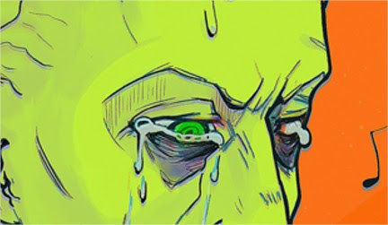 a close up of MCU Sam's eyes from another art