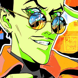 a picture of Samuel Sterns / the Leader with sunglasses