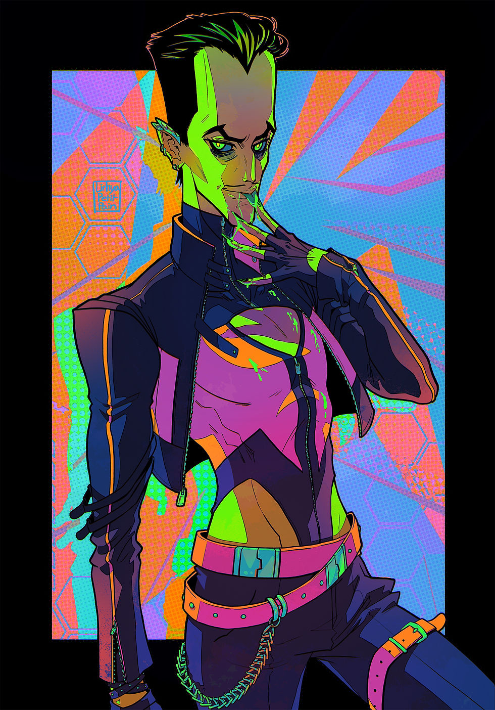 a fanart of Sam Sterns (the Leader) comics version licking his fingers