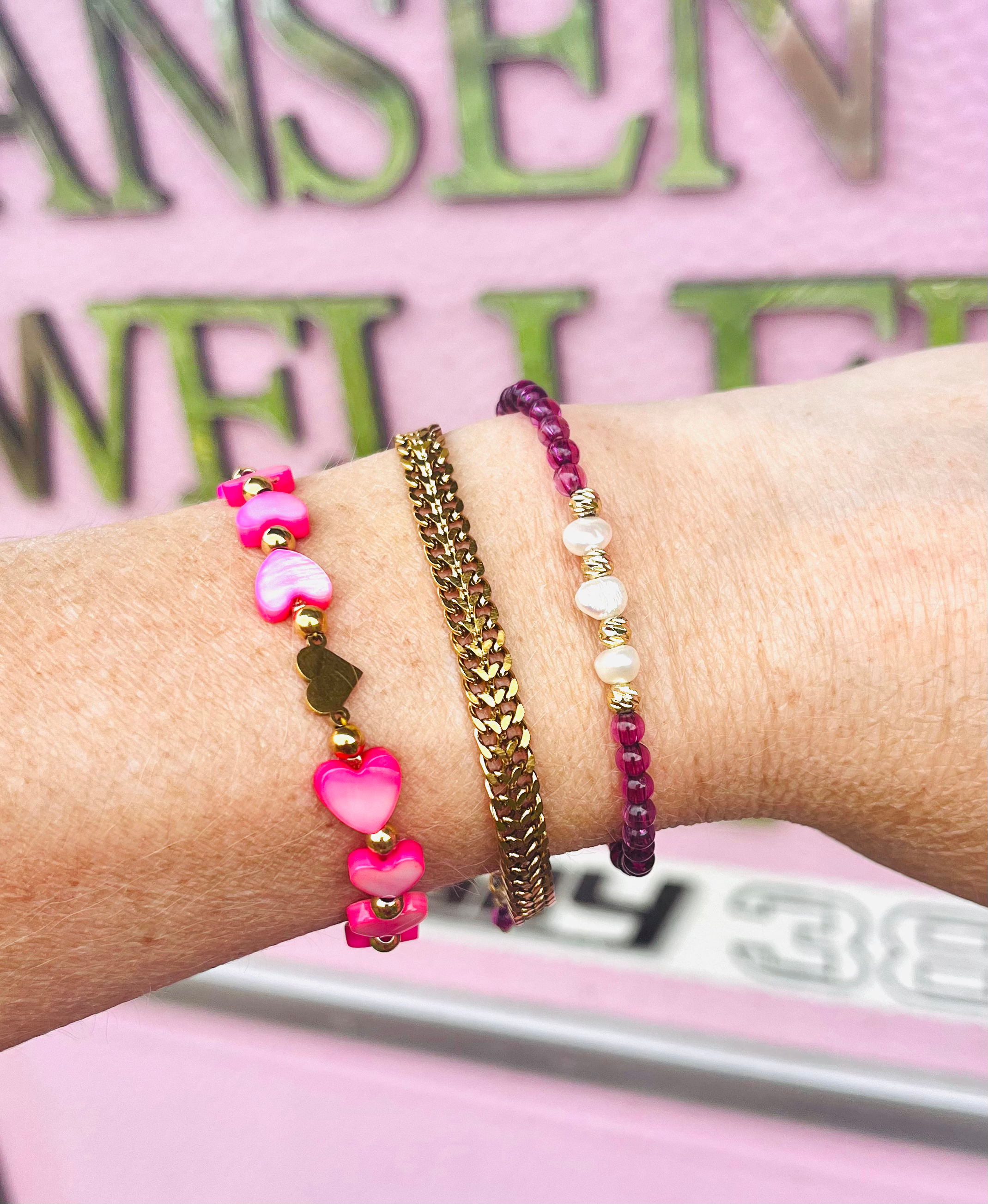 Set 3 armbanden heart 