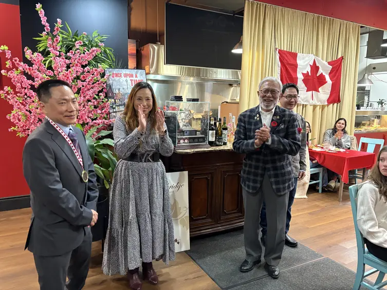 People receiving awards at the Cambridge Food & Wine Society private event