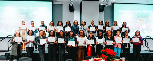 Lastly, we culminated the semester with our Soul Series called Get Understanding. A representative from Truist volunteered to provide financial literacy courses relating to budgeting, crediting, future planning, and home ownership. Finally, we hosted a banquet where friends and family came together to celebrate the ladies and their accomplishments. Special thanks to City BBQ and Chick-fil-A for donating our meal. Thank you to Kendra Scott for partnering with us to sell commissioned jewlery as part of our end of the year fundraiser.