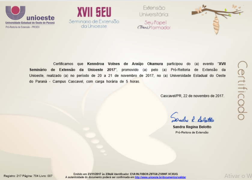 certificado seu kenndroa