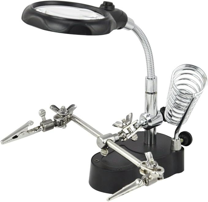 حامل  كاوية لحام وعدسة  مكبرة صغير