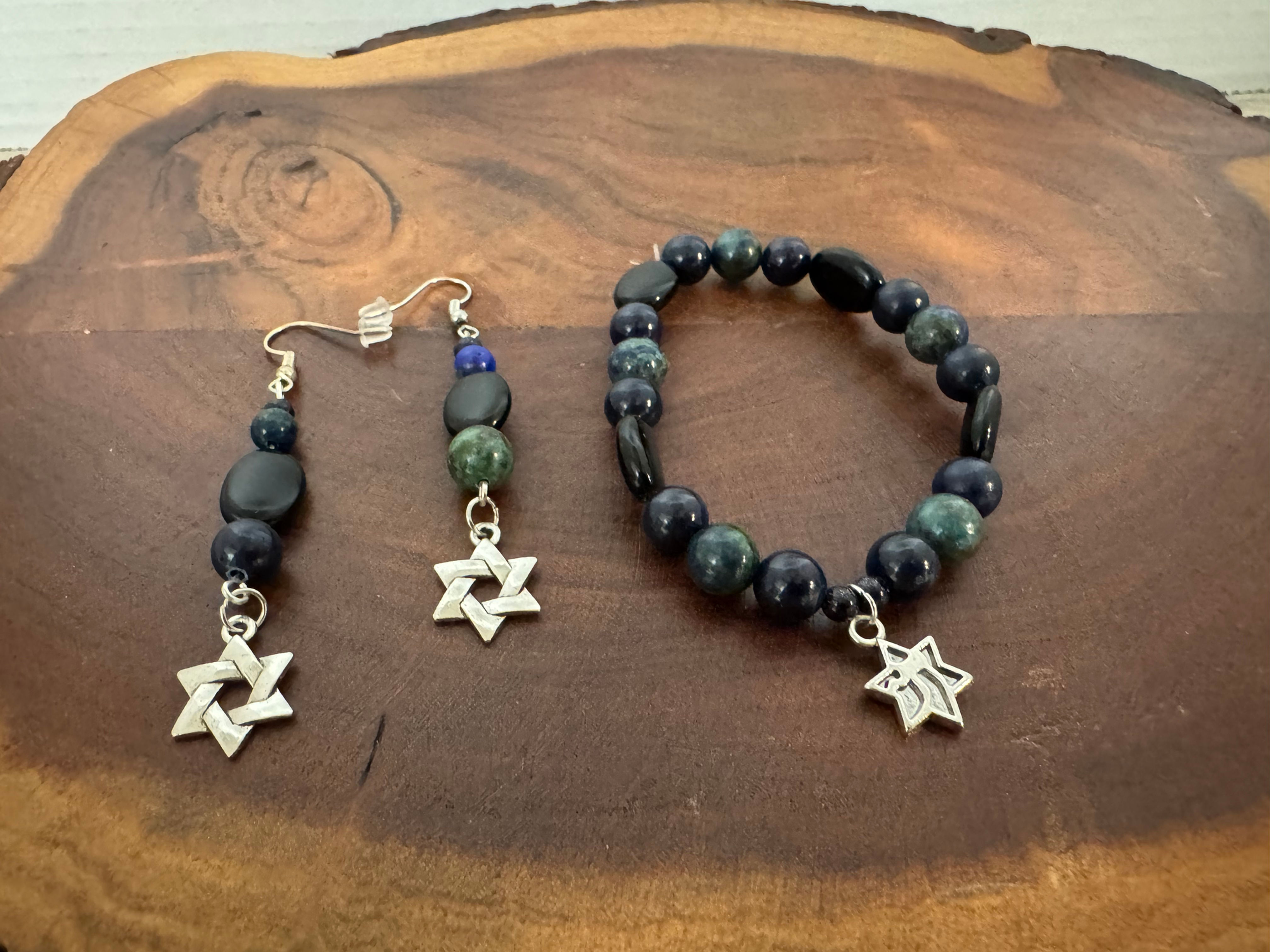 The Empowered Life ~  Double Chai bracelet & Divine Complement earring set