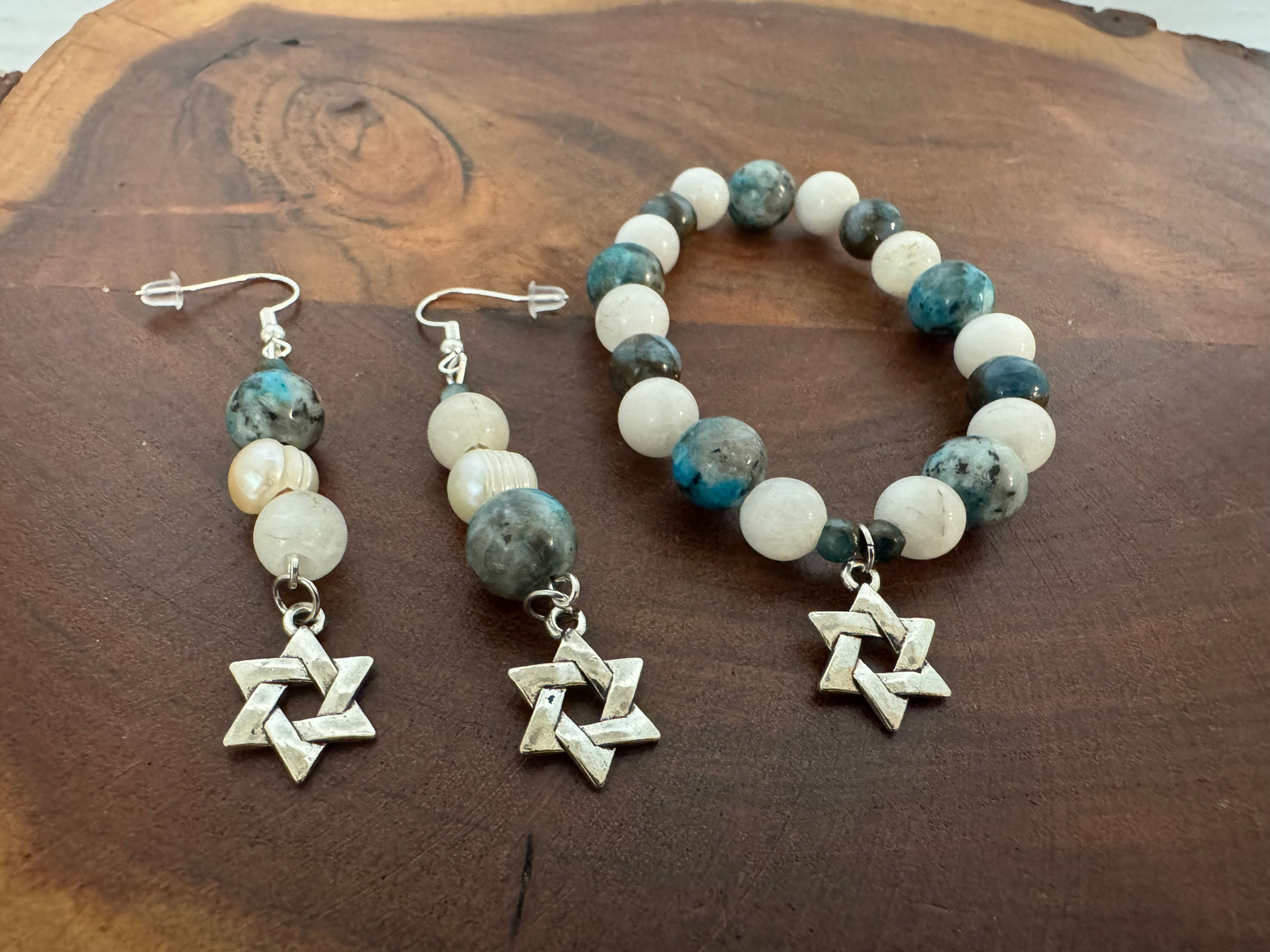 Intuitive Leadership ~ Double Chai bracelet & Divine Complement earring set