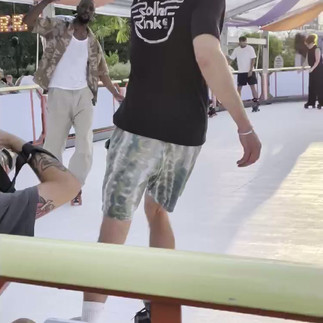 The experts in action owning the roller rink