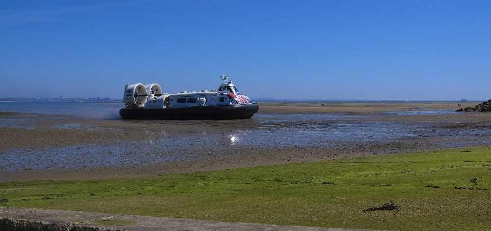 The Hovercraft arriving at the Isle of Wight