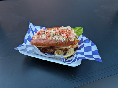 Crab served in a toasted sourdough roll