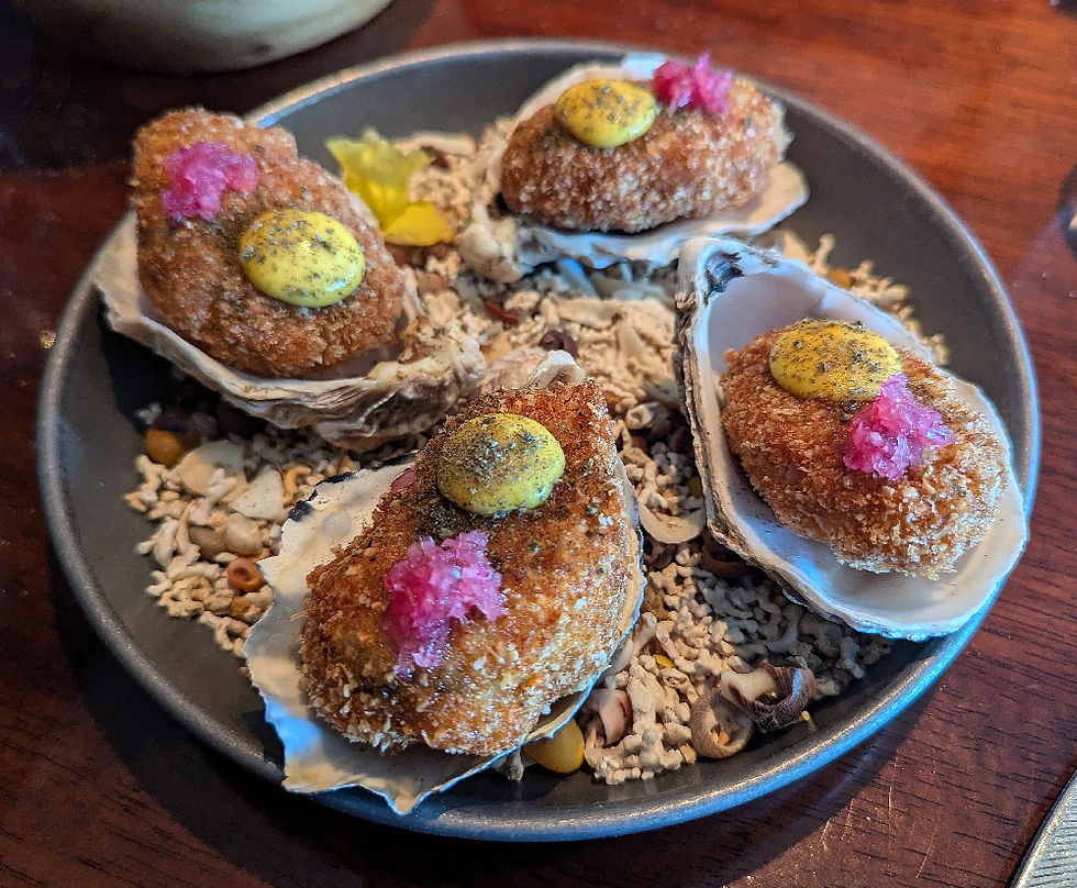 Breaded deep fried oyster served in their shells