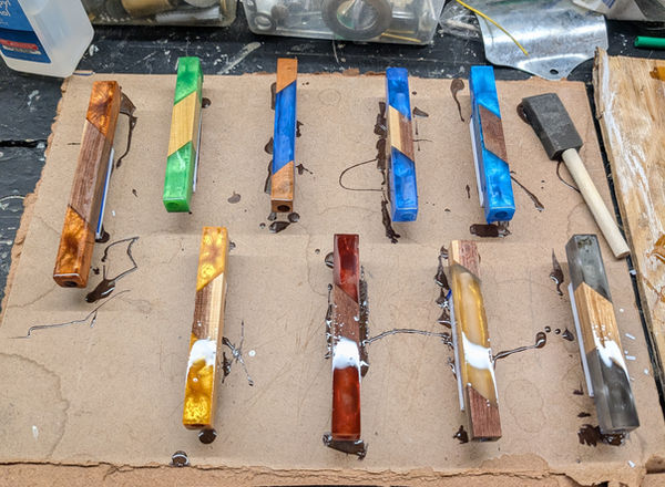 Resin and Wood Mezuzahs