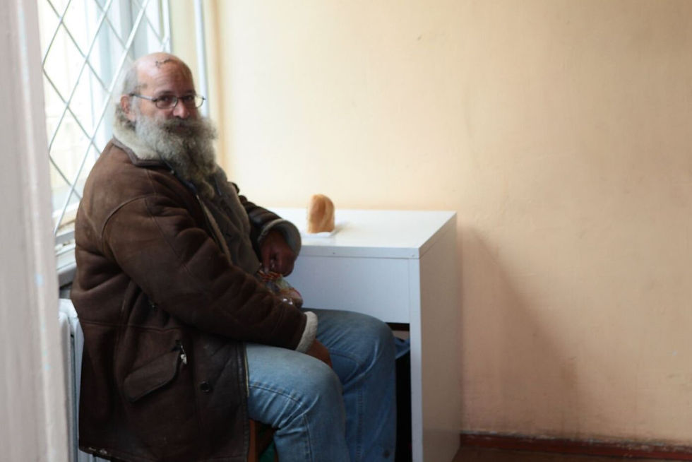 Homeless man in Shelter