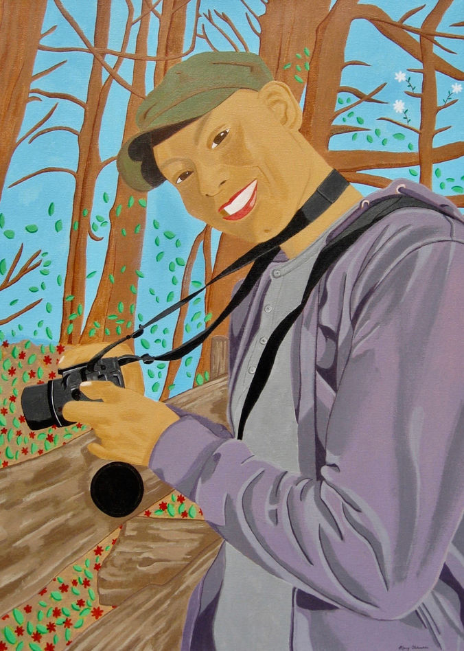 Wil on hike with camera - trees nature 