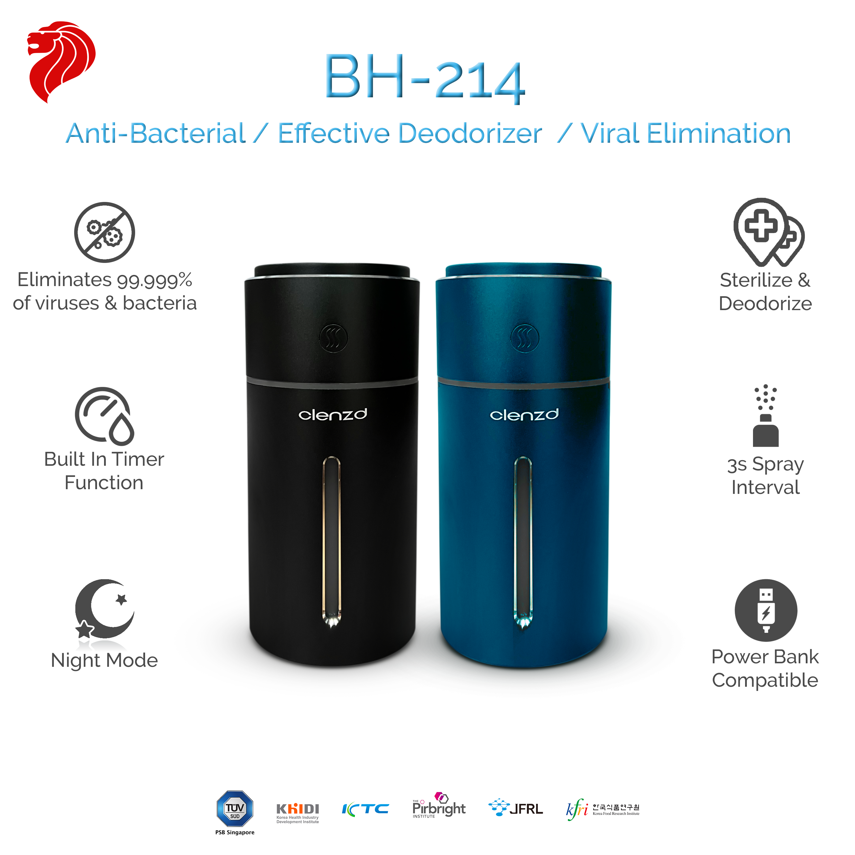 BH-214 Atomizer +Free 500ml Clenzd