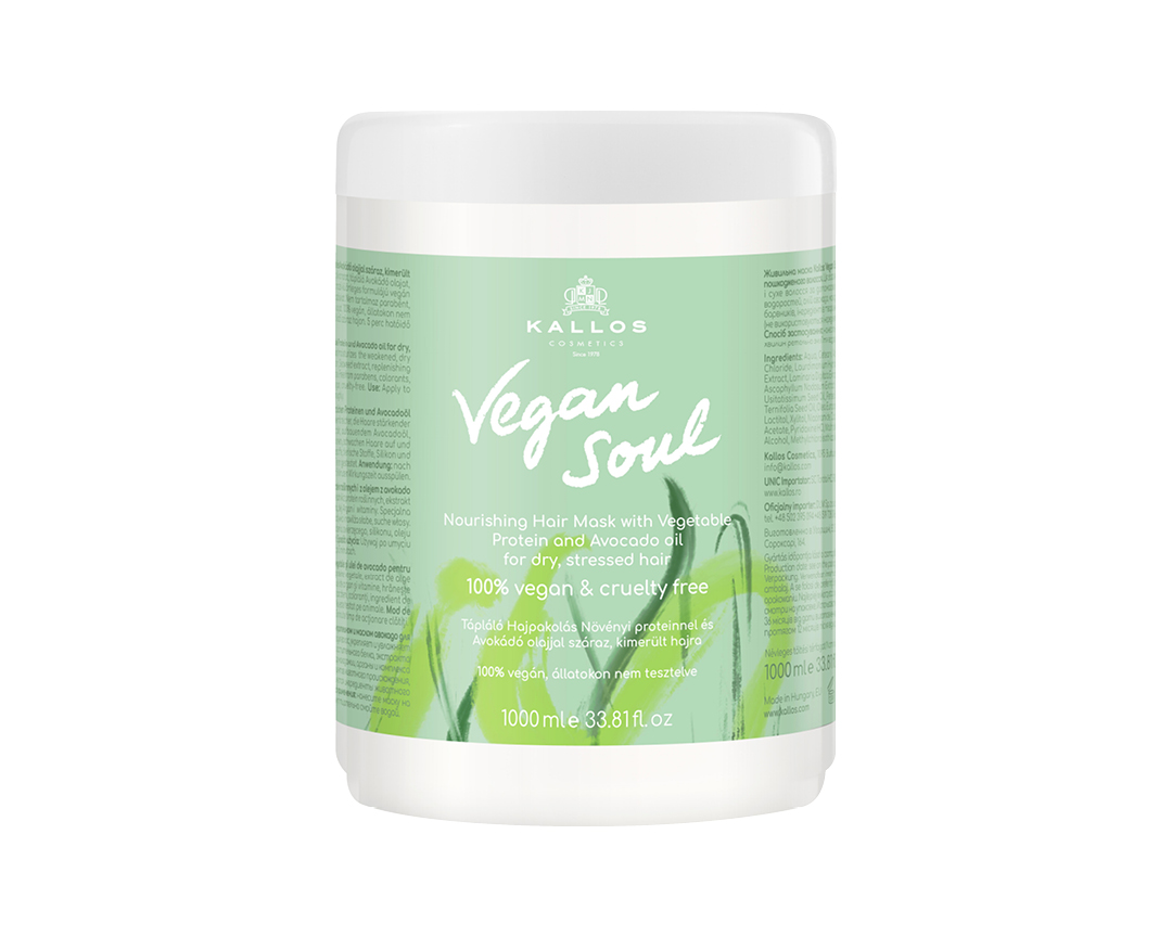 Kallos mască de păr vegan soul nutritiv pentru păr uscat 1000 ml