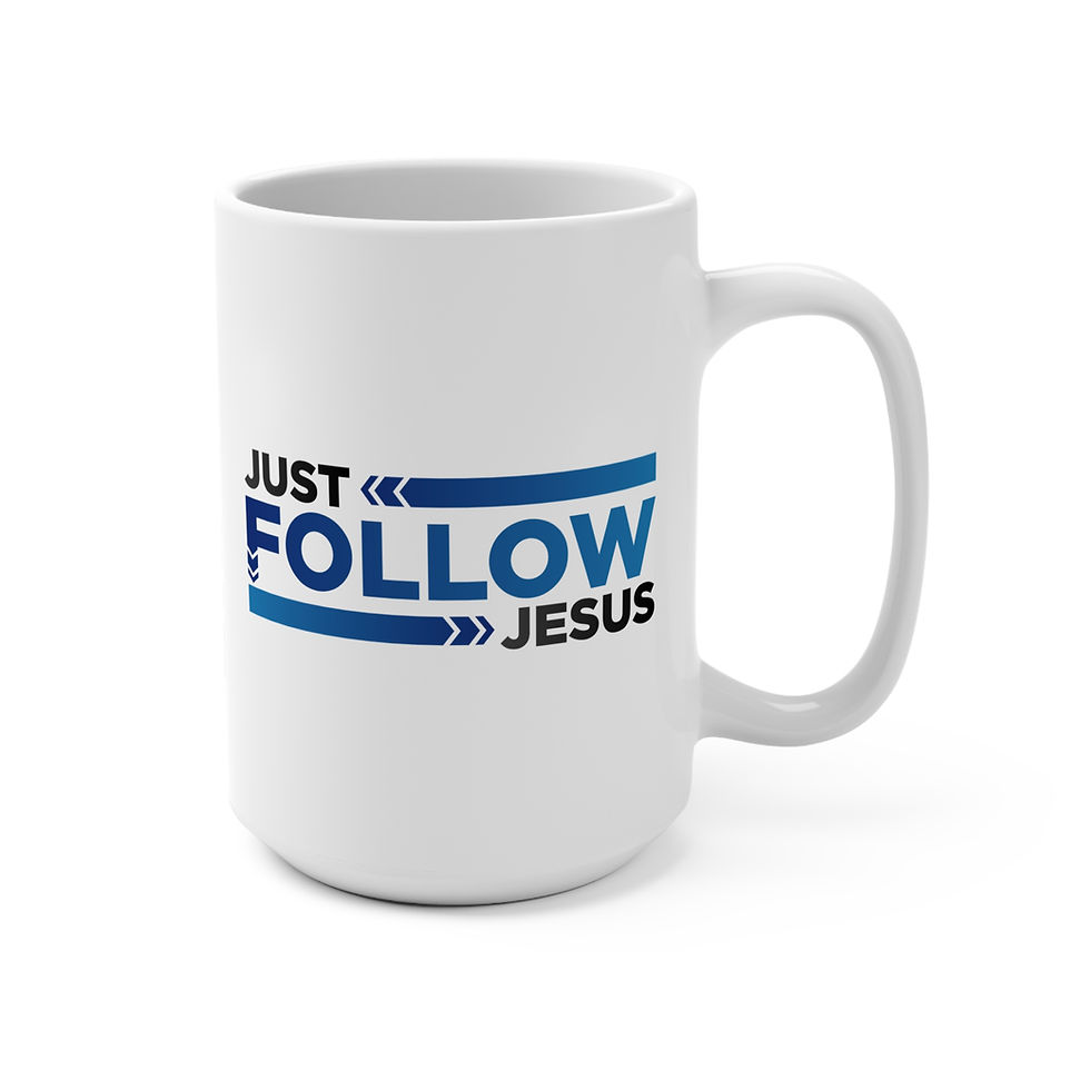 Thumbnail: Just Follow Jesus 15oz Mug - Christian Gifts, Home Office Decor