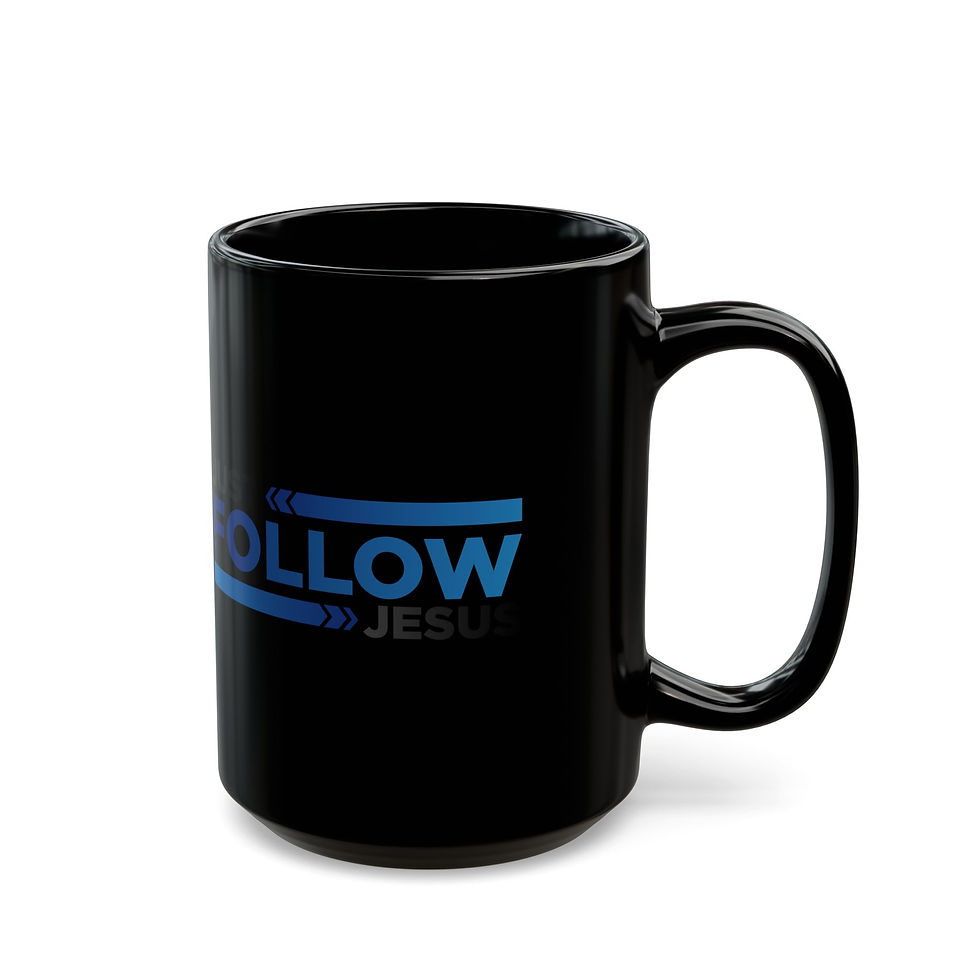 Thumbnail: Just Follow Jesus Black Mug - 11oz or 15oz