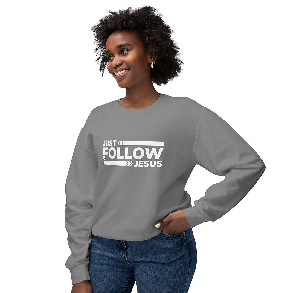 Thumbnail: Just Follow Jesus Crewneck Sweatshirt - Christian Apparel, Unisex Casual Wear
