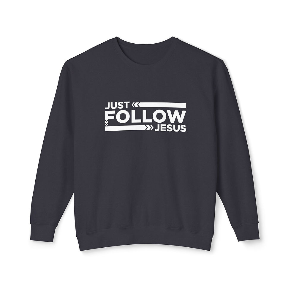 Thumbnail: Just Follow Jesus Crewneck Sweatshirt - Christian Apparel, Unisex Casual Wear