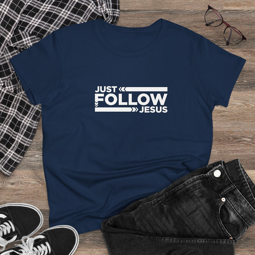 Thumbnail: Women's Just Follow Jesus Soft Tee - Christian Apparel,  Casual Wear