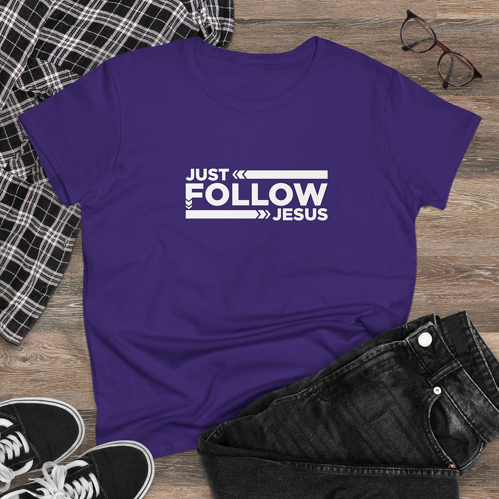 Thumbnail: Women's Just Follow Jesus Soft Tee - Christian Apparel,  Casual Wear