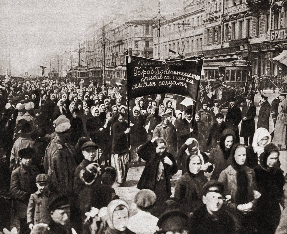 March 8th (23 February in the Julian calendar) the Bourgeois Democratic Revolution, was the first of the two revolutions in Russia in 1917. Fototeca Storica Nazionale—Getty Images