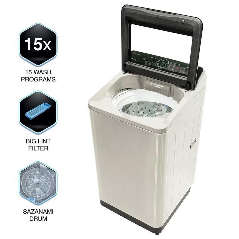 Thumbnail: Panasonic Washing Machine 8 kg Silver NA-F80V10SRB Fully Automatic Top Load