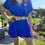 Miniature : Combishort bleu électrique  + ceinture