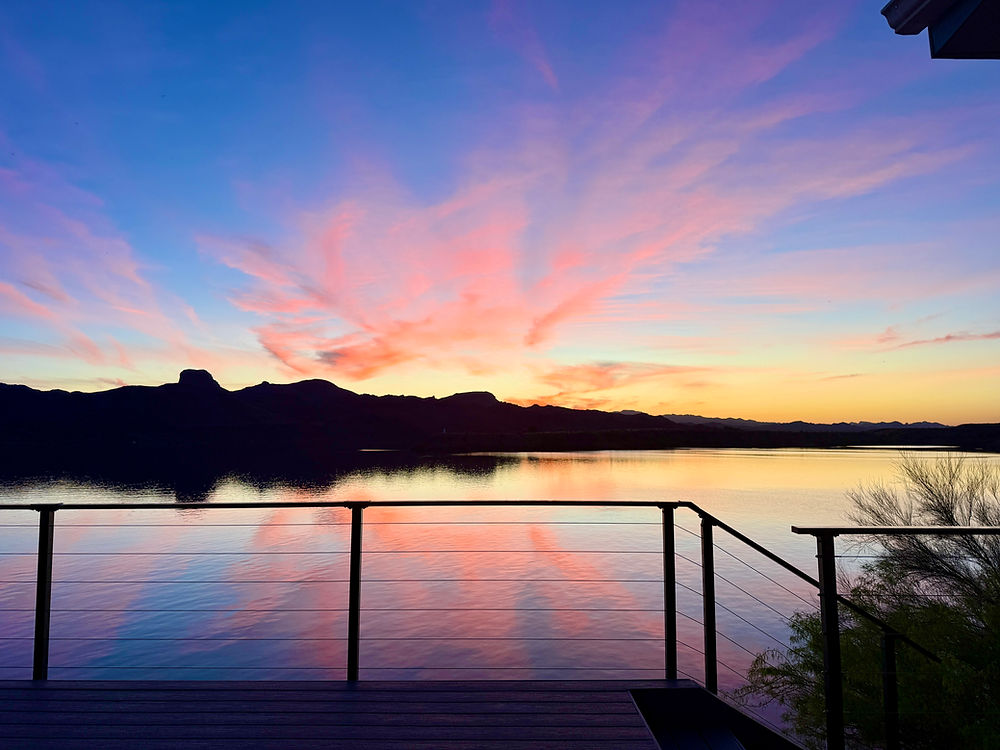 Stunning Pastel Sunrise from Waterfront Deck