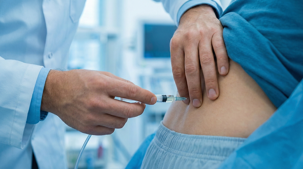 Punción lumbar, un procedimiento médico clave para confirmar la encefalitis.