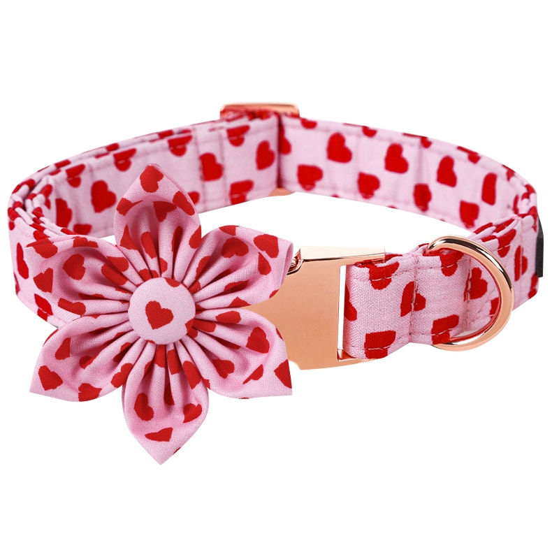 Thumbnail: Valentine Hearts Pet Collar (with Bow & Leash)