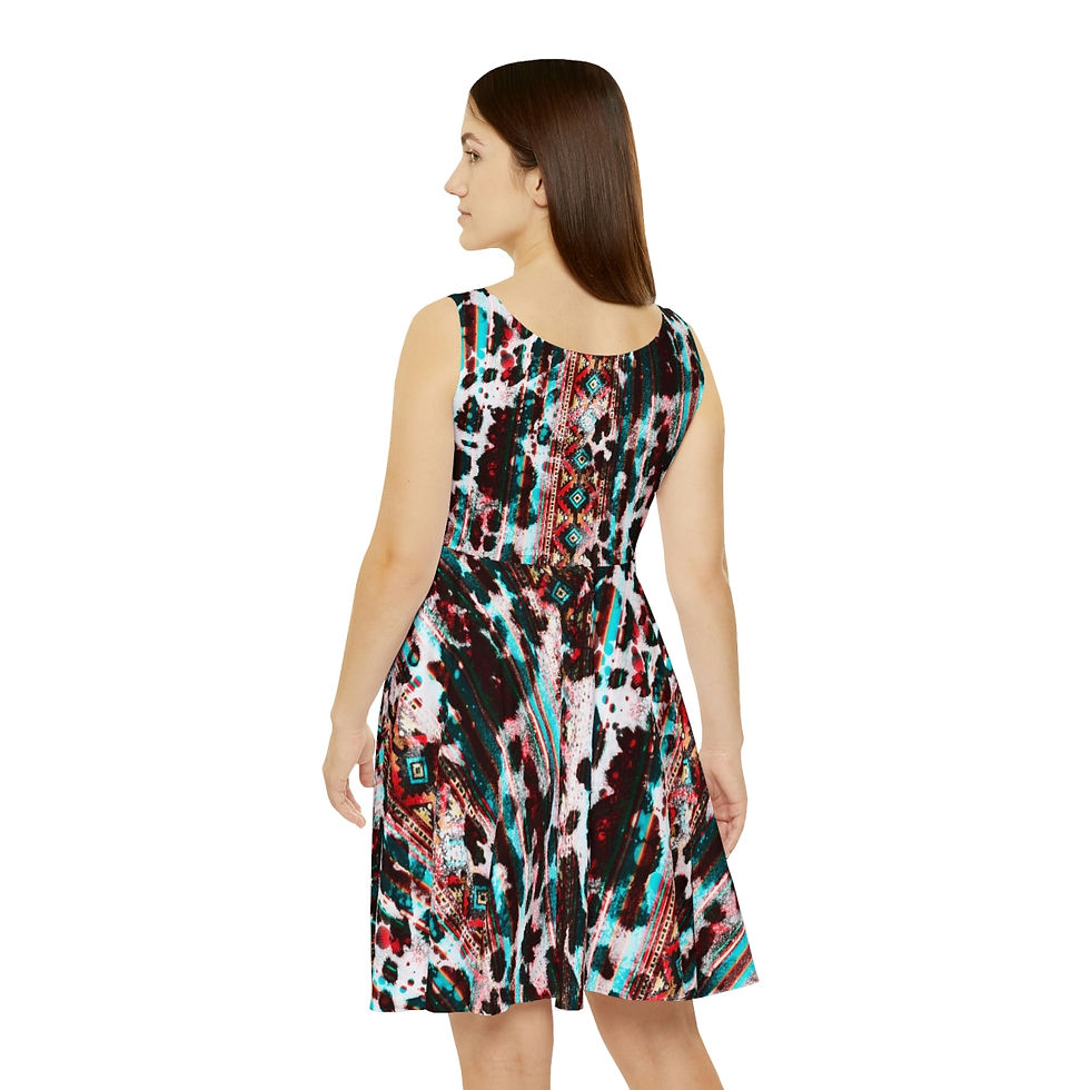 Thumbnail: Aztec Western Cowhide Flare Dress
