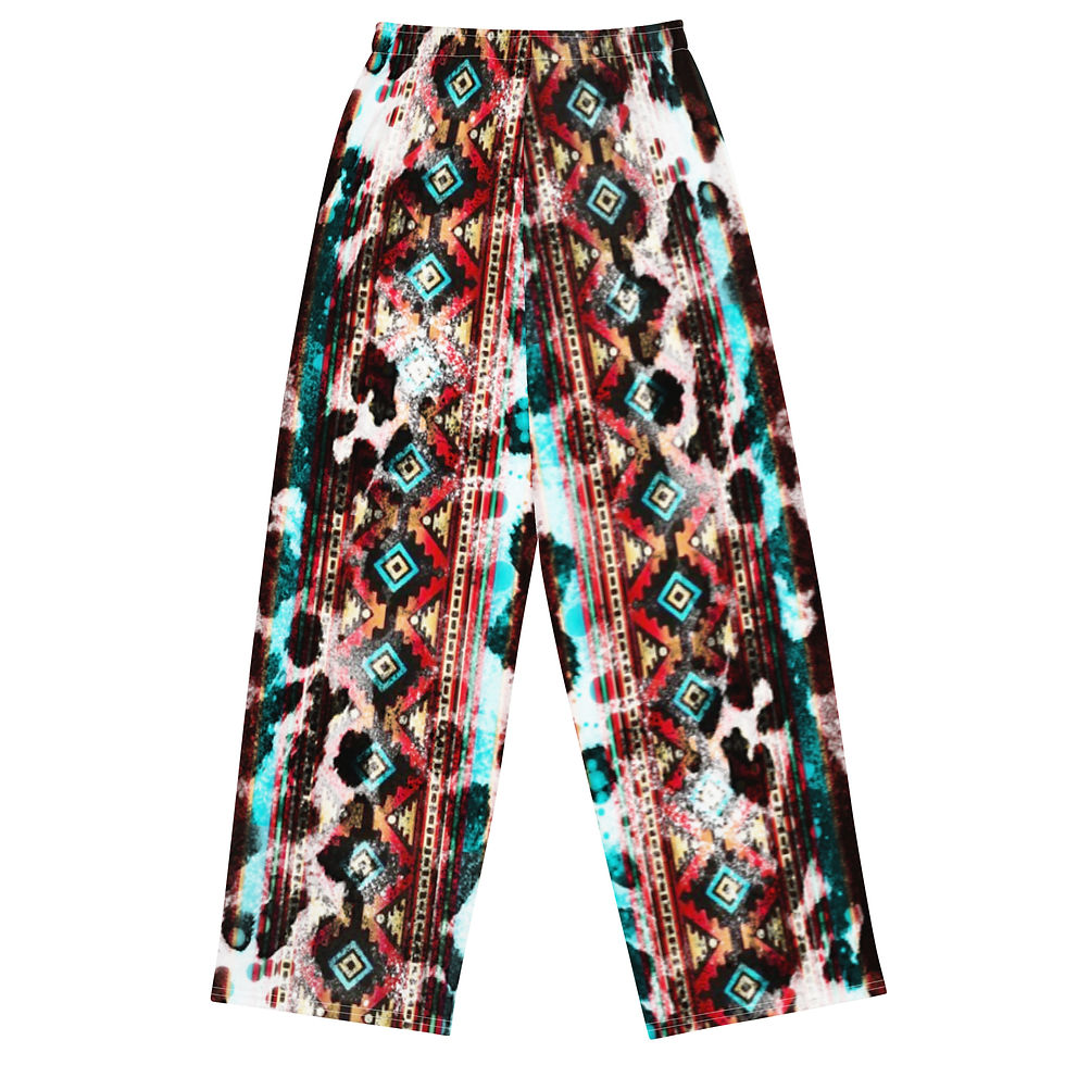 Thumbnail: Aztec Western Cowhide Unisex wide-leg pants