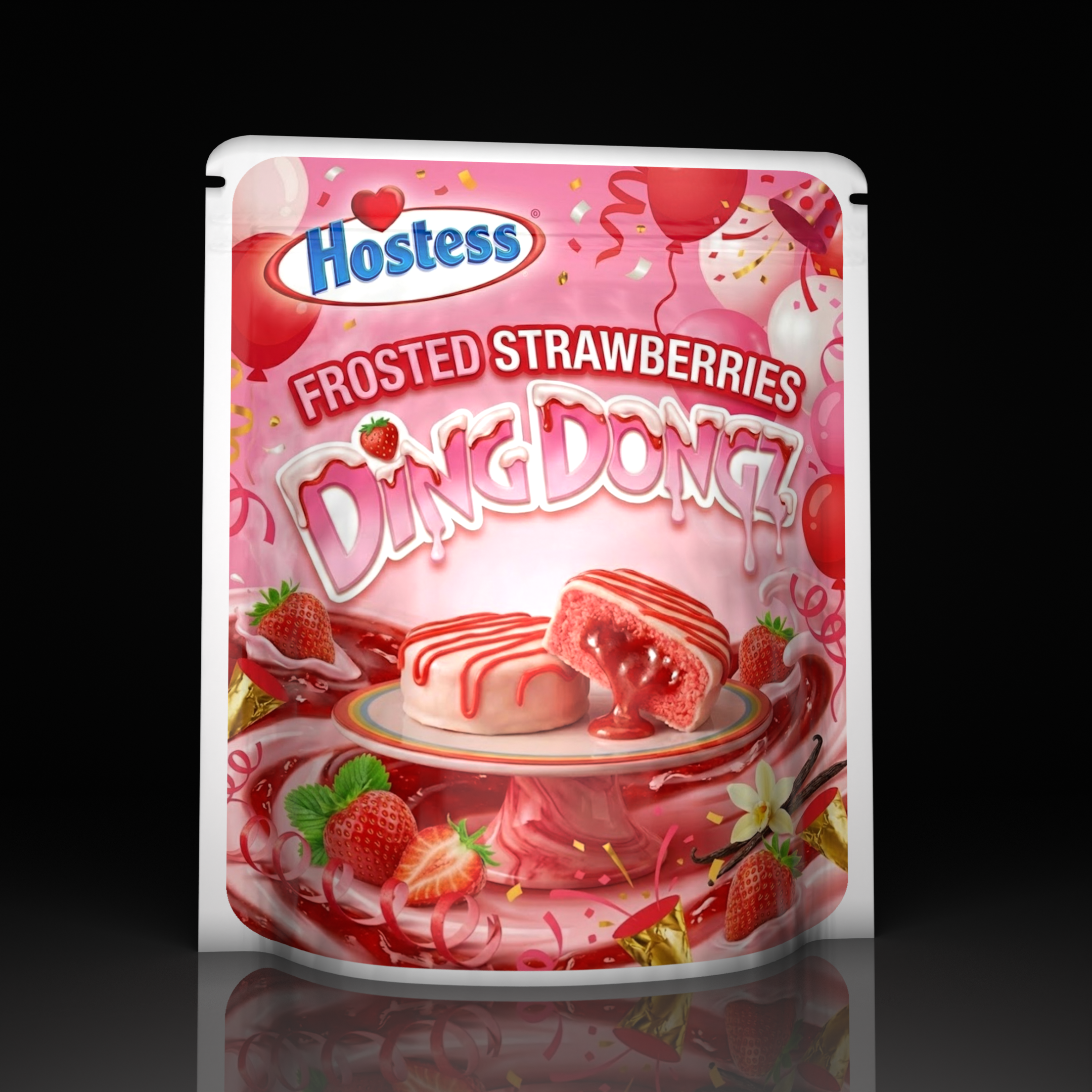 Hostess Frosted Strawberries Ding Dongz