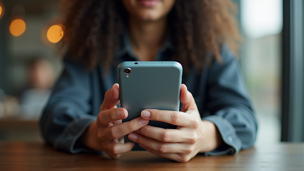 Eye-level view of a person using a virtual assistant on a smartphone