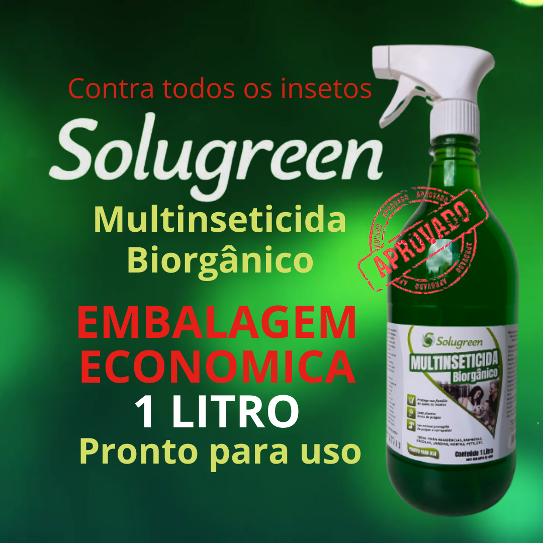SoluGreen Multinseticida Biorgânico 1 Litro com Spray