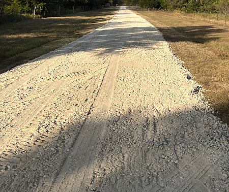 A refreshed gravel driveway.