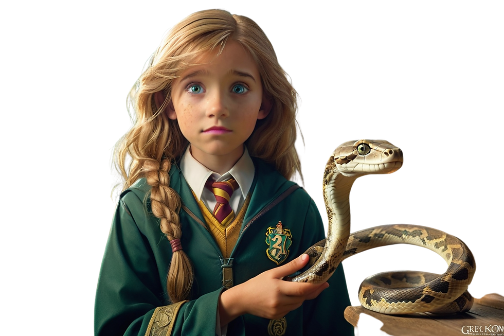 A girl with a snake made using Everlinger