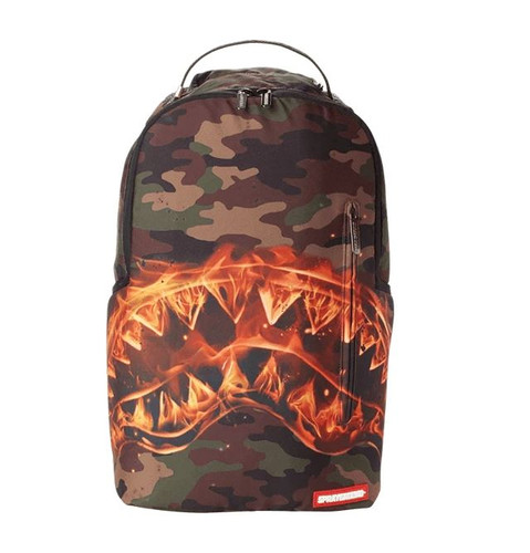 sprayground fire shark backpack