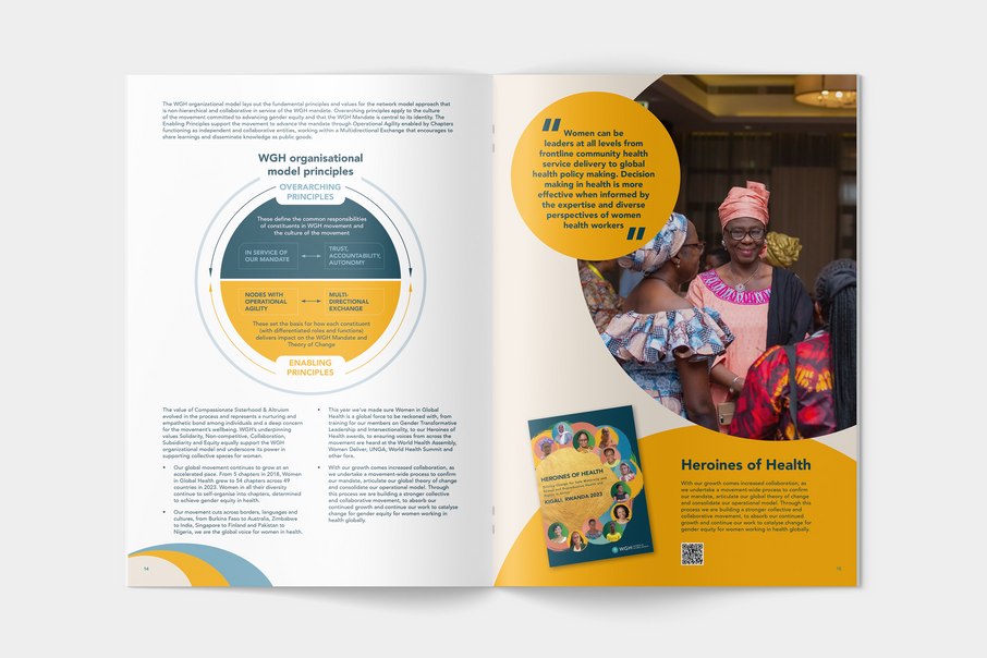 Women in Global Health annual report designed by CompanyX